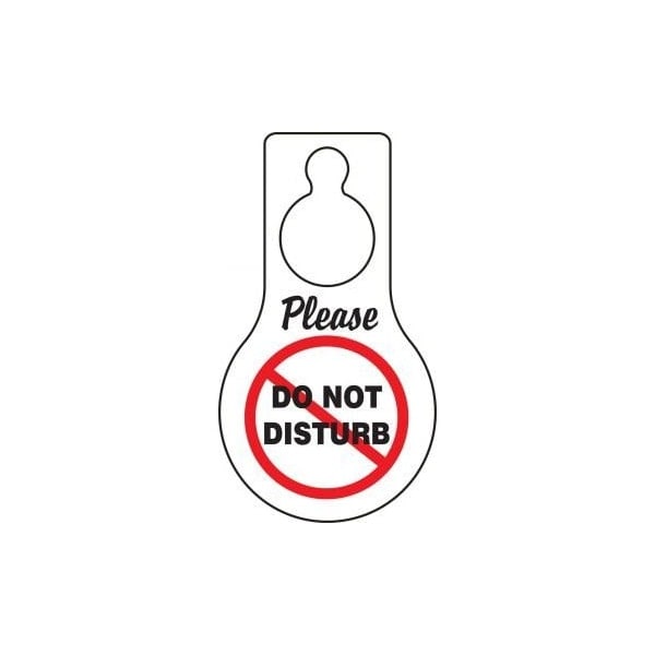 Accuform Door Knob Hang Tags, PLEASE DO NOT DISTURB, 9inx 5in, Plastic, 10PK TAD610 - main